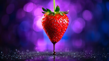 strawberry falling into water