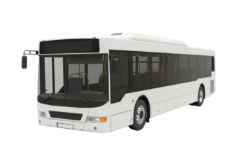 Isolated Modern White City Bus Public Transportation