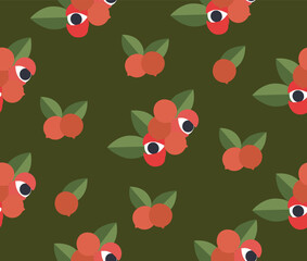 Botanical guaran&aacute; seamless pattern vector. Mossy green background guaran&aacute; drink packaging and fabric illustration.