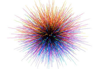 Isolated Abstract Multi-Colored Explosion of Light Streaks