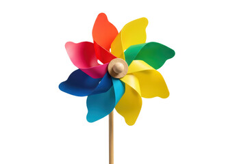 Isolated Colorful Pinwheel Toy in Motion