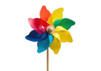 Isolated Colorful Pinwheel Toy in Motion