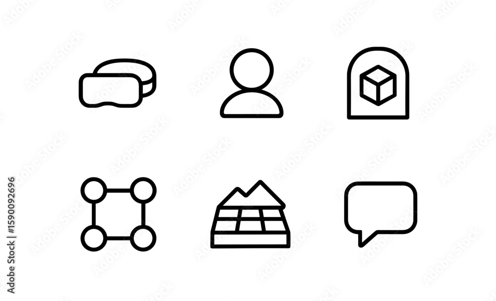 Poster minimal technology and interface icons in linear style