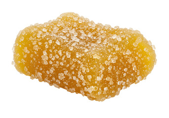 Isolated Candied Ginger Piece with Sugar Coating