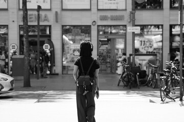 woman walking on the street