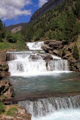 Wonderful succession of waterfalls known as the Gradas de Soaso, inside the Ordesa National Park, Spain.
