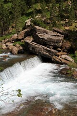 Wonderful succession of waterfalls known as the Gradas de Soaso, inside the Ordesa National Park, Spain.
