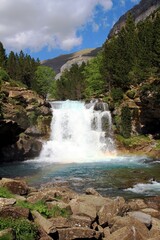 Wonderful succession of waterfalls known as the Gradas de Soaso, inside the Ordesa National Park, Spain.
