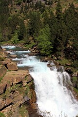 Wonderful succession of waterfalls known as the Gradas de Soaso, inside the Ordesa National Park, Spain.