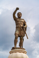 Naklejka premium Statue of Philip II of Macedon in Skopje, North Macedonia