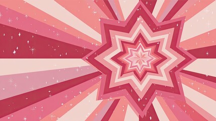 Pink and Red Starburst Pattern Background