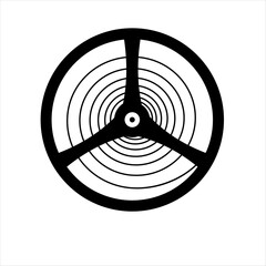 Hour gear. The spring and one cog. Pendulum of the clock mechanism. Watch details line art . Vector illustration isolated on white background