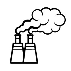 Industrial chimneys emitting smoke and representing ecology concept  