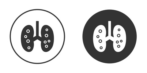 Tuberculosis TB icon vector graphics in black and white color