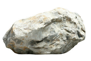 Obraz premium Rough textured natural stone with grey and beige mineral deposits isolated on transparent background