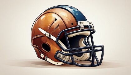 Fototapeta premium simple american football helmet on white background