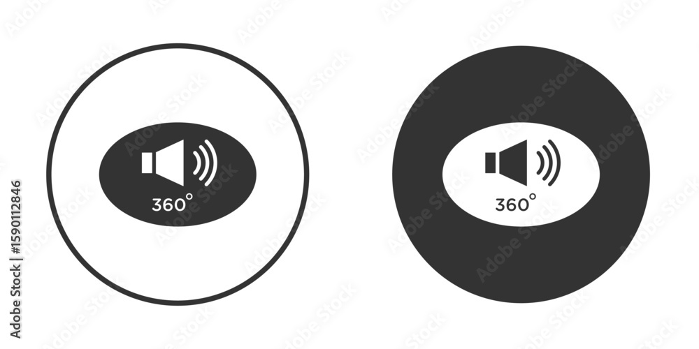 Poster surround sound icon vector graphics in black and white color