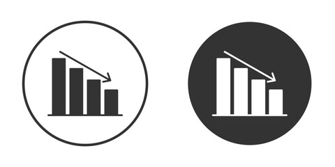 Stagflation icon vector graphics in black and white color