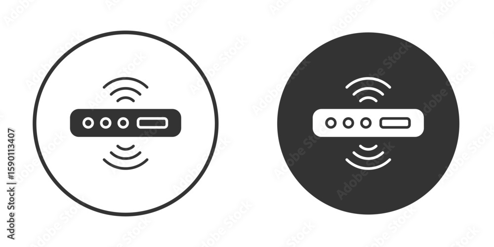 Aufkleber sensor icon vector graphics in black and white color