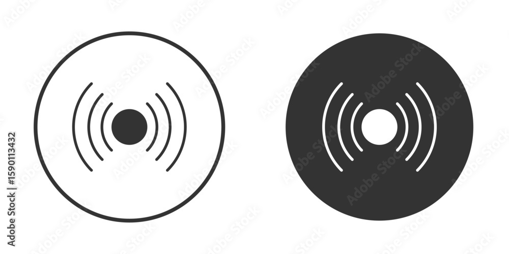 Aufkleber sensor icon vector graphics in black and white color