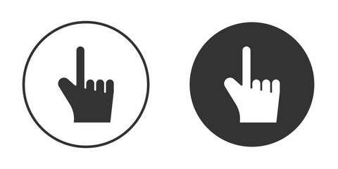 Pointing hand icon vector graphics in black and white color