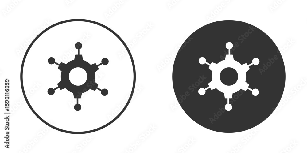 Poster microservices icon vector graphics in black and white color