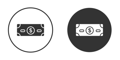 Money icon vector graphics in black and white color