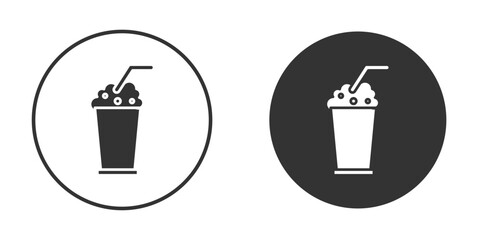 Milkshake icon vector graphics in black and white color