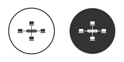 Local network icon vector graphics in black and white color
