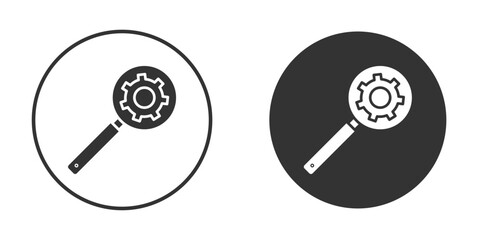 Investigate icon vector graphics in black and white color