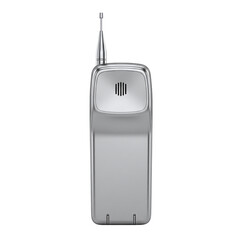 Retro silver mobile phone with antenna