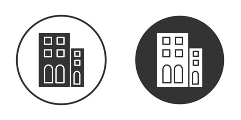hotel icon vector graphics in black and white color