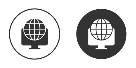 Domain icon vector graphics in black and white color