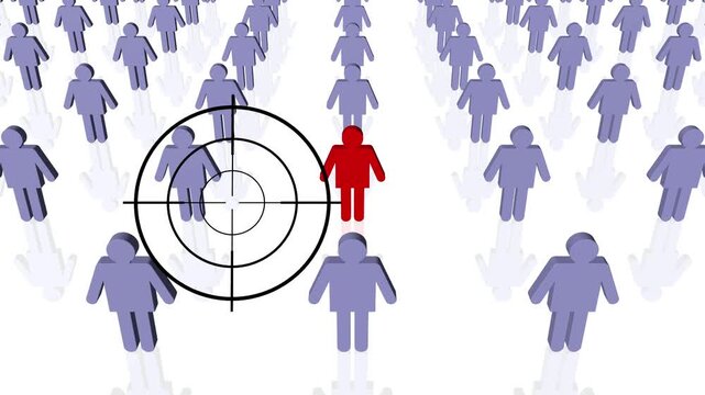 Suche nach einer Zielperson, Mensch im Fadenkreuz