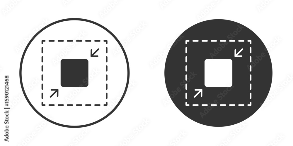 Aufkleber compact size icon vector graphics in black and white color