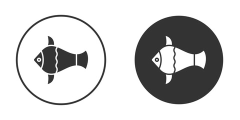 Clown fish icon vector graphics in black and white color