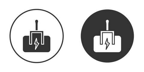 Circuit Breaker icon vector graphics in black and white color