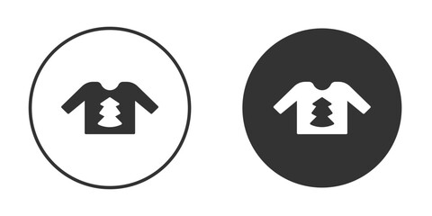 Christmas sweater icon vector graphics in black and white color