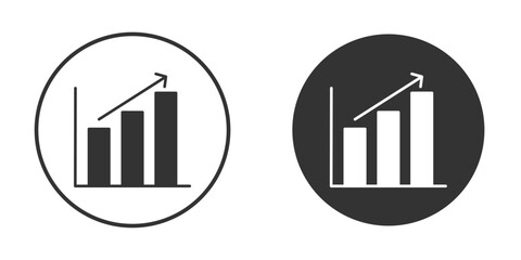 Business performance icon vector graphics in black and white color