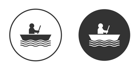 Boat race icon vector graphics in black and white color