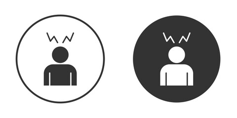 Anxiety icon vector graphics in black and white color