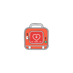 Aed defibrillator illustration portable automated external defibrillator for heart health