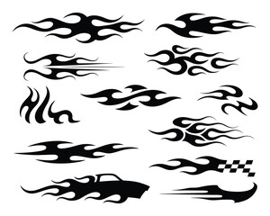tribal flame art speed stripes car decal design