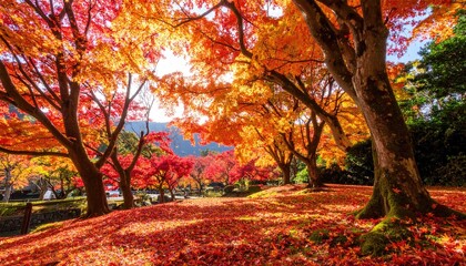 Autumnal park scene with vibrant foliage (1)