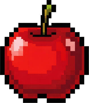 Pixelated apple , pixel art, apple pixel