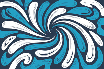 Fototapeta premium Abstract swirl background showcasing flowing blue and white shapes in a dynamic, captivating vortex design.