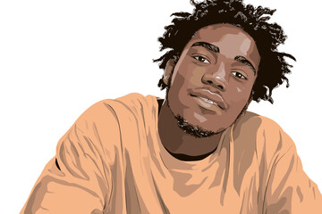 Young African American man smiling while posing in casual clothing  
