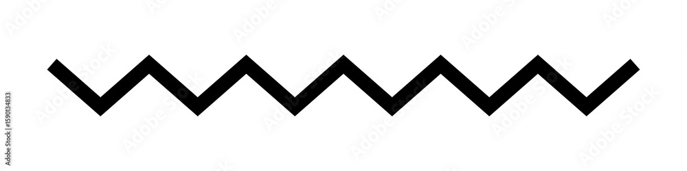 Poster simple black zigzag line pattern isolated on transparent background