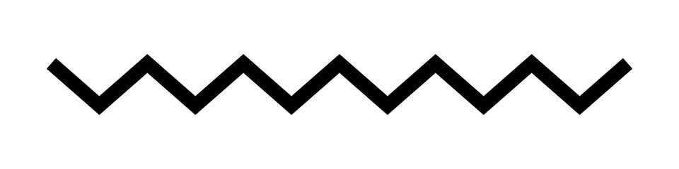 Simple black zigzag line pattern isolated on transparent background