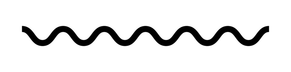 Simple black wavy line graphic isolated on transparent background
